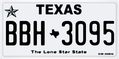 TX license plate BBH3095