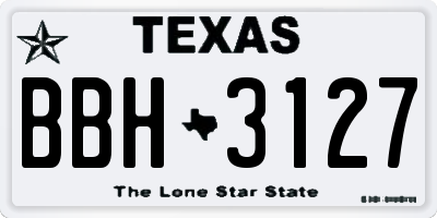 TX license plate BBH3127