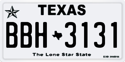 TX license plate BBH3131