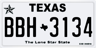 TX license plate BBH3134