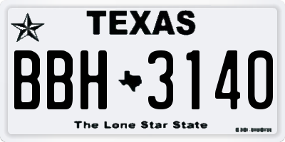 TX license plate BBH3140