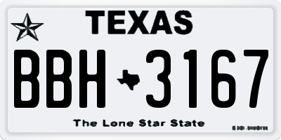 TX license plate BBH3167