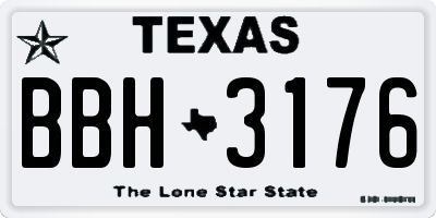 TX license plate BBH3176
