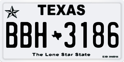 TX license plate BBH3186