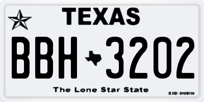 TX license plate BBH3202