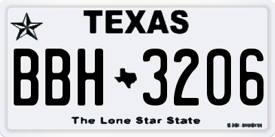 TX license plate BBH3206
