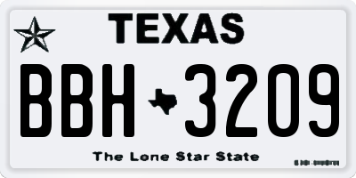 TX license plate BBH3209
