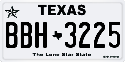 TX license plate BBH3225