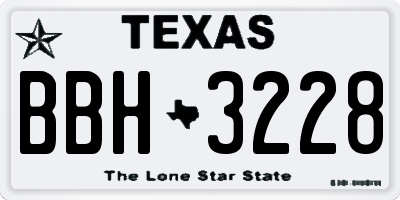 TX license plate BBH3228