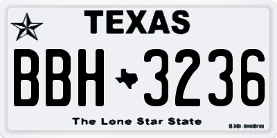 TX license plate BBH3236