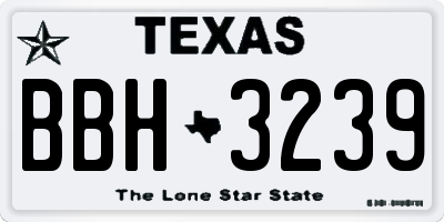 TX license plate BBH3239