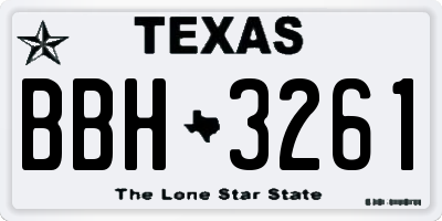 TX license plate BBH3261