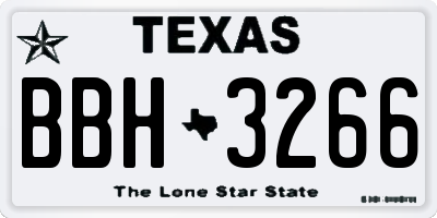 TX license plate BBH3266