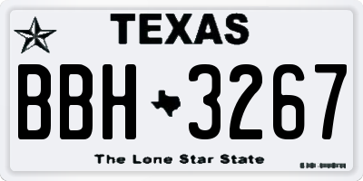 TX license plate BBH3267