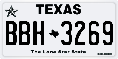 TX license plate BBH3269