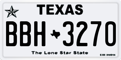 TX license plate BBH3270