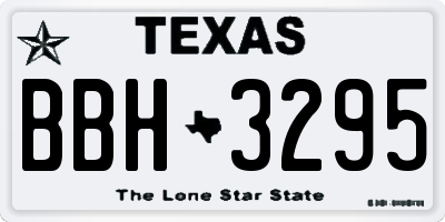TX license plate BBH3295