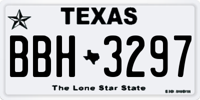TX license plate BBH3297