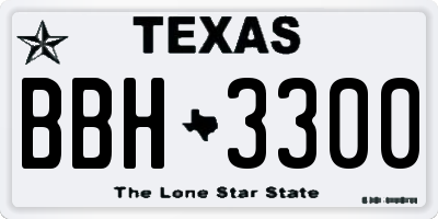 TX license plate BBH3300