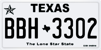 TX license plate BBH3302