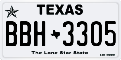 TX license plate BBH3305