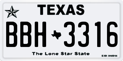 TX license plate BBH3316