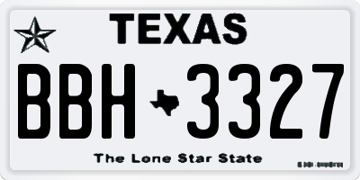 TX license plate BBH3327