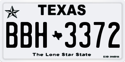 TX license plate BBH3372
