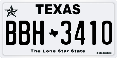 TX license plate BBH3410