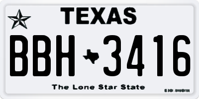 TX license plate BBH3416