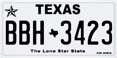 TX license plate BBH3423