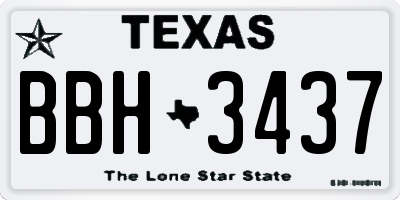 TX license plate BBH3437