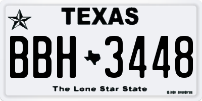 TX license plate BBH3448