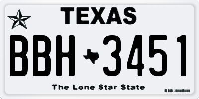 TX license plate BBH3451