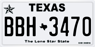 TX license plate BBH3470