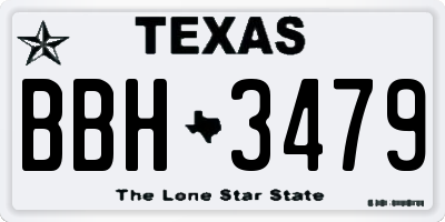 TX license plate BBH3479