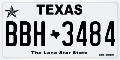 TX license plate BBH3484