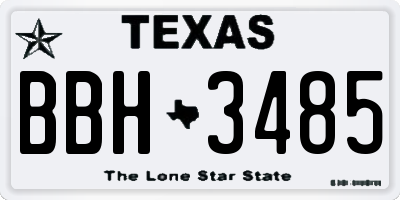 TX license plate BBH3485