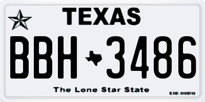 TX license plate BBH3486