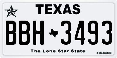 TX license plate BBH3493