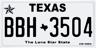 TX license plate BBH3504