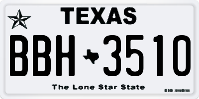 TX license plate BBH3510