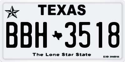 TX license plate BBH3518