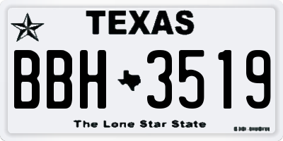 TX license plate BBH3519