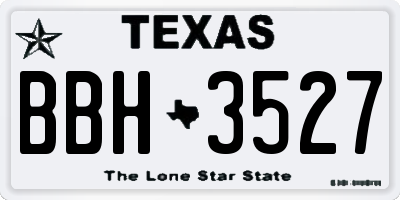 TX license plate BBH3527