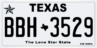 TX license plate BBH3529