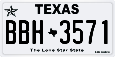 TX license plate BBH3571
