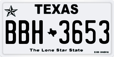 TX license plate BBH3653