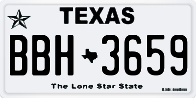 TX license plate BBH3659