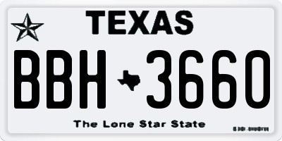 TX license plate BBH3660